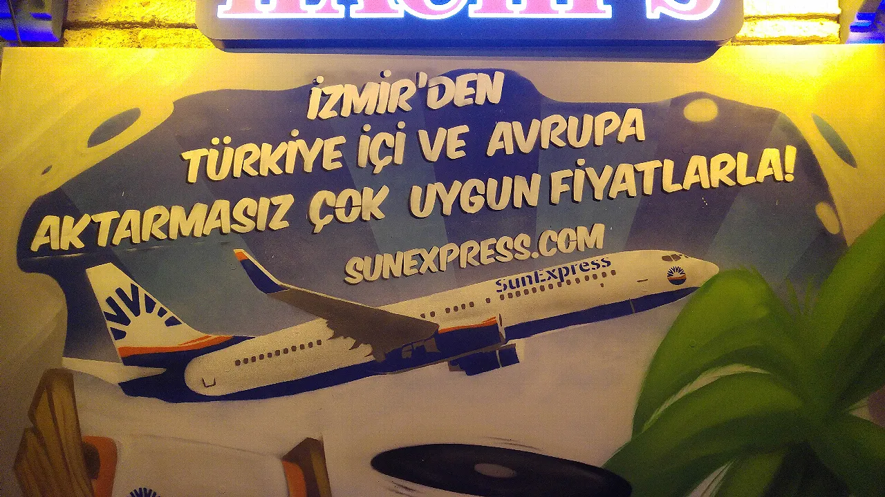 A passenger airplane drawing made with a stencil.