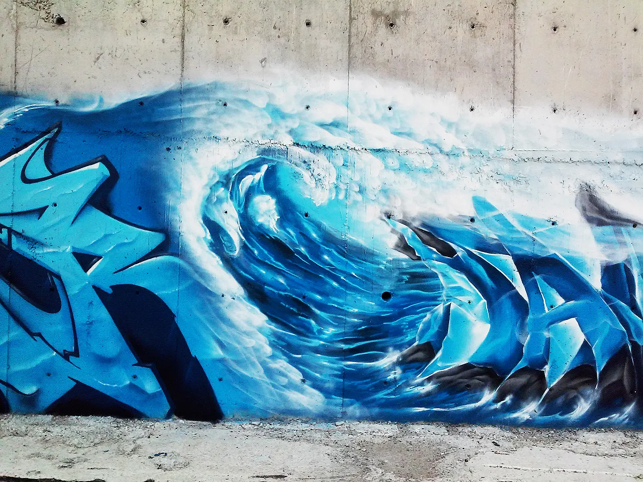 deniz dalgası duvar resmi graffiti